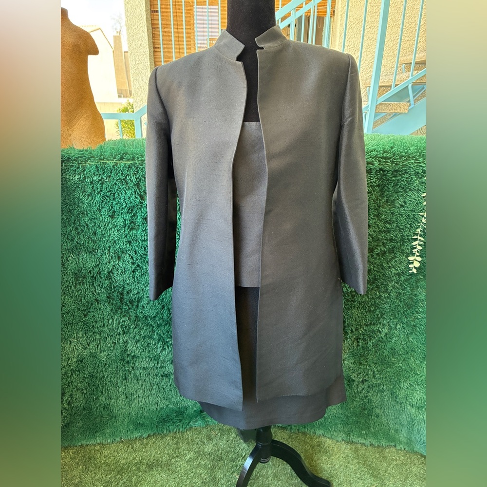 Linda Allard For Ellen Tracy Size 12 Silk 3 piece Skirt Suit